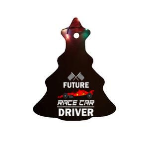 Funny Future Race Car Driver Racing Ceramic Tree Ornament