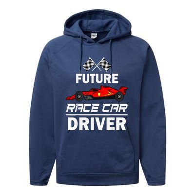 Funny Future Race Car Driver Racing Performance Fleece Hoodie