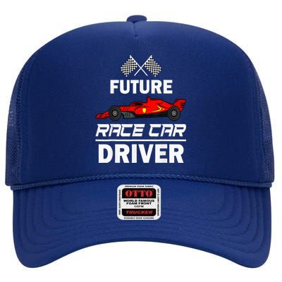 Funny Future Race Car Driver Racing High Crown Mesh Back Trucker Hat