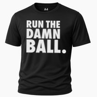 Funny Football Running Back Gift Run The Damn Ball Cooling Performance Crew T-Shirt