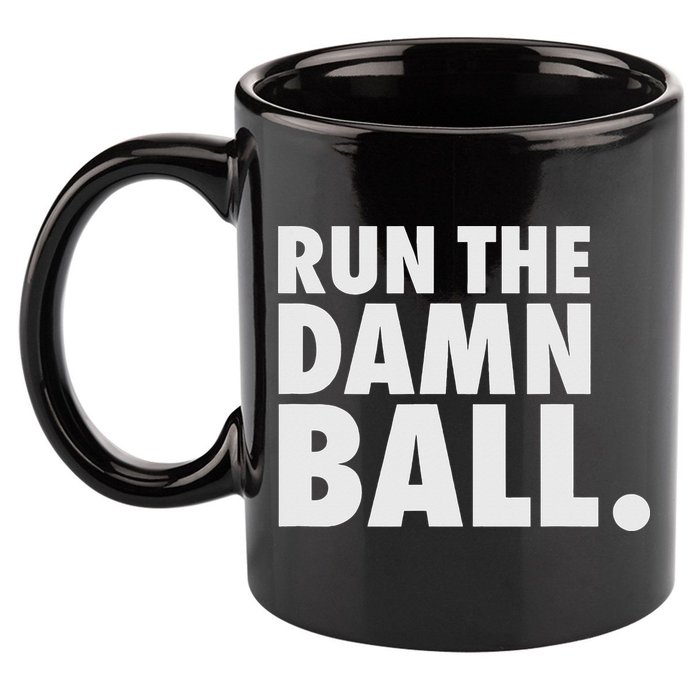 Funny Football Running Back Gift Run The Damn Ball 11oz C Handle Ceramic Mug