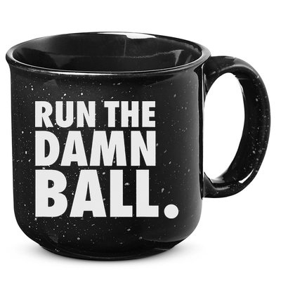 Funny Football Running Back Gift Run The Damn Ball 15oz Campfire Ceramic Mug