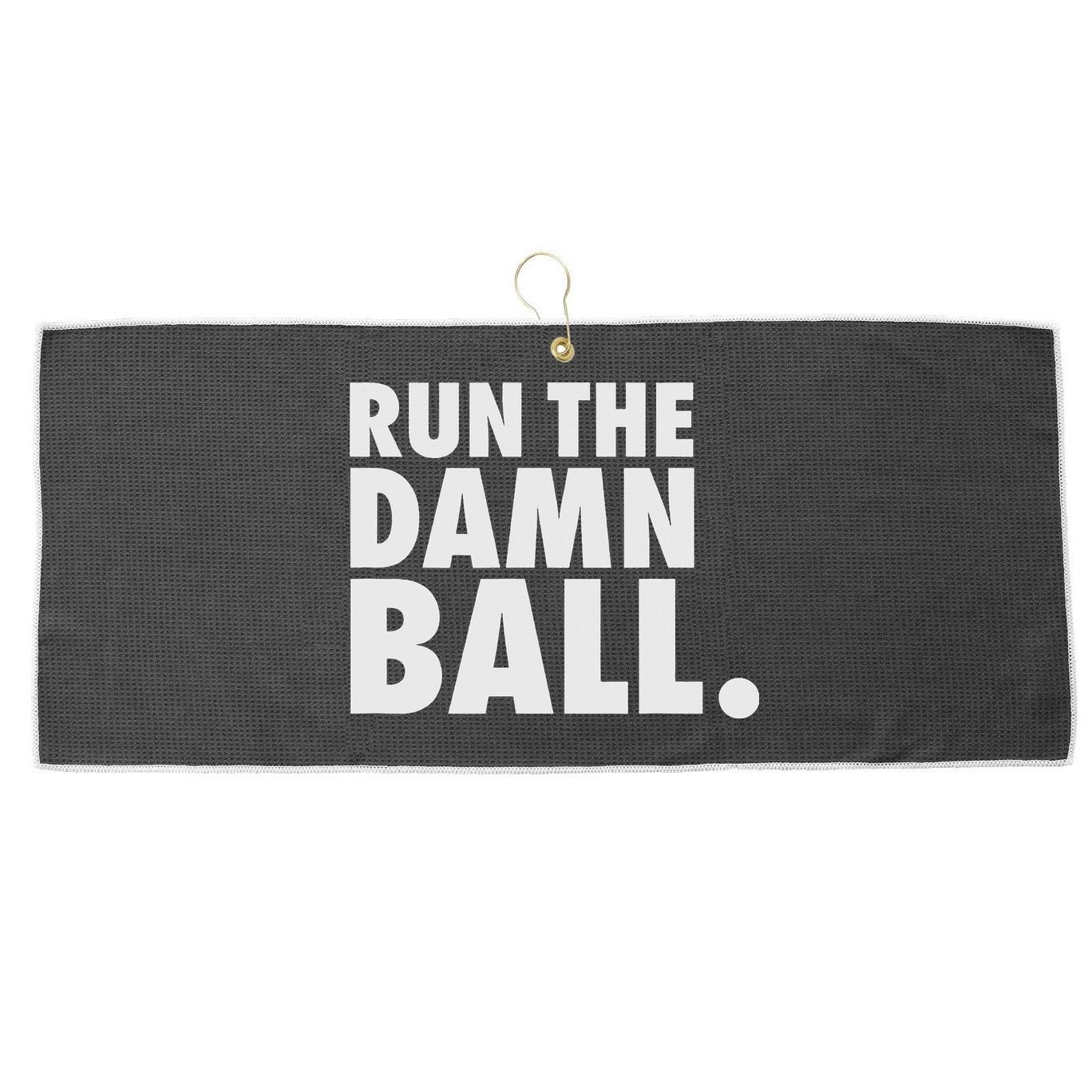 Funny Football Running Back Gift Run The Damn Ball Large Microfiber Waffle Golf Towel