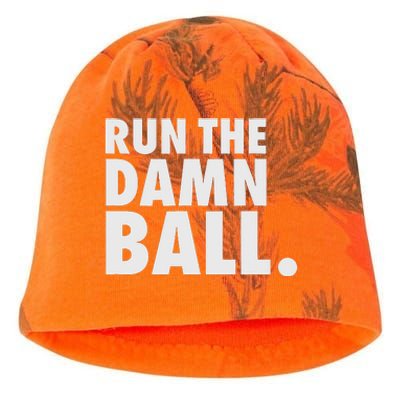 Funny Football Running Back Gift Run The Damn Ball Kati - Camo Knit Beanie