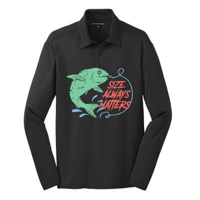 Funny Fishing Rod Fish - Fisherman Silk Touch Performance Long Sleeve Polo