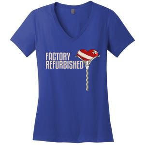 Funny Factory Refurbished Gift Open Heart Surgery Survivors Gift Women's V-Neck T-Shirt