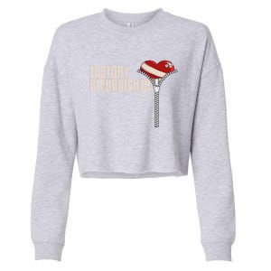 Funny Factory Refurbished Gift Open Heart Surgery Survivors Gift Cropped Pullover Crew