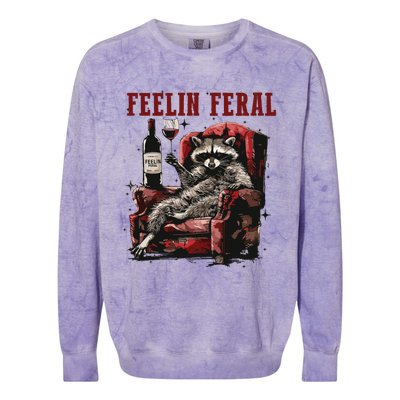 Feeling Feral Racoon Colorblast Crewneck Sweatshirt