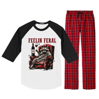 Feeling Feral Racoon Raglan Sleeve Pajama Set