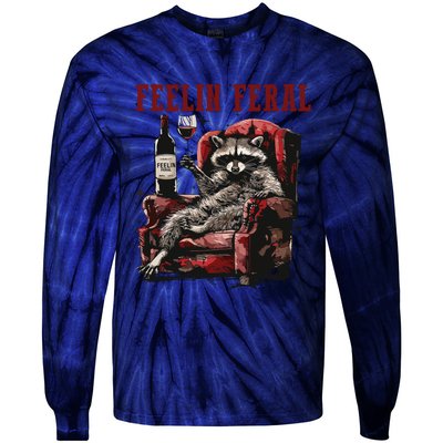 Feeling Feral Racoon Tie-Dye Long Sleeve Shirt