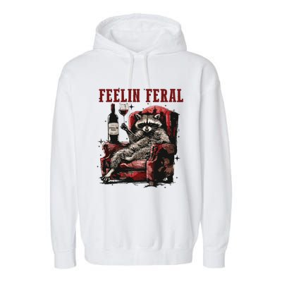 Feeling Feral Racoon Garment-Dyed Fleece Hoodie