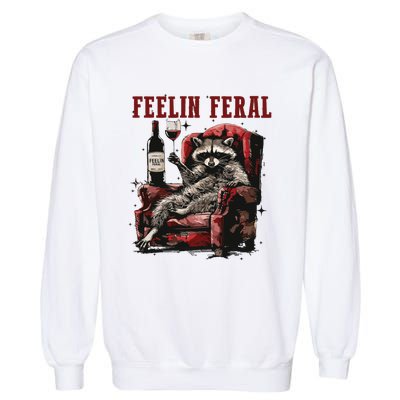 Feeling Feral Racoon Garment-Dyed Sweatshirt