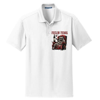 Feeling Feral Racoon Dry Zone Grid Polo