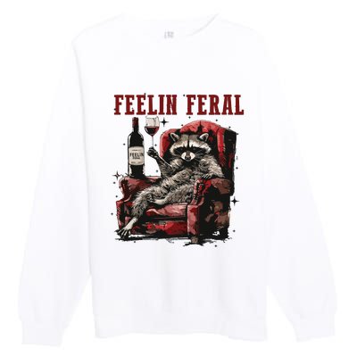 Feeling Feral Racoon Premium Crewneck Sweatshirt