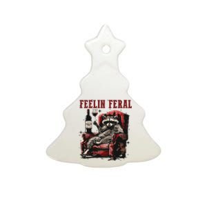 Feeling Feral Racoon Ceramic Tree Ornament