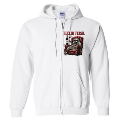 Feeling Feral Racoon Full Zip Hoodie