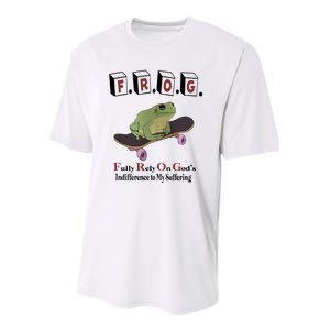 Frog Fully Rely On God's Indifference To My Suffering Youth Performance Sprint T-Shirt