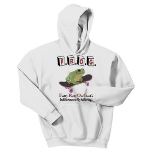 Frog Fully Rely On God's Indifference To My Suffering Kids Hoodie