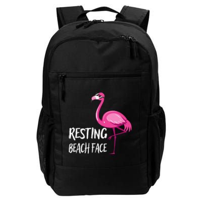 Funny Flamingo Resting Beach Face Daily Commute Backpack