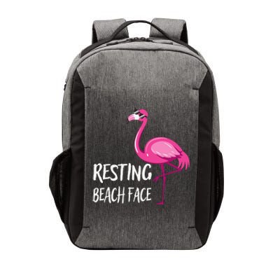 Funny Flamingo Resting Beach Face Vector Backpack