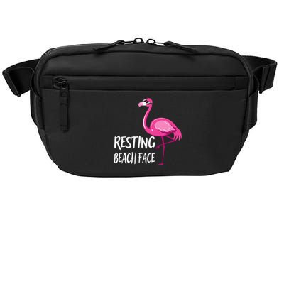 Funny Flamingo Resting Beach Face Crossbody Pack