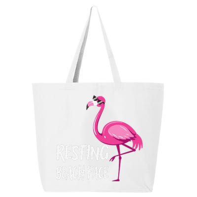 Funny Flamingo Resting Beach Face 25L Jumbo Tote