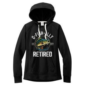 Fisherman Fishing Retirement Gift Ofishally Retired 2024 Women's Fleece Hoodie