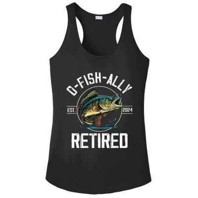 Fisherman Fishing Retirement Gift Ofishally Retired 2024 Ladies PosiCharge Competitor Racerback Tank