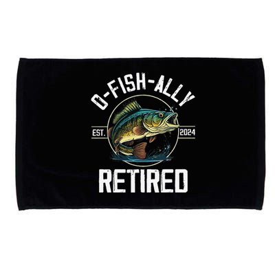 Fisherman Fishing Retirement Gift Ofishally Retired 2024 Microfiber Hand Towel