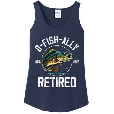 Fisherman Fishing Retirement Gift Ofishally Retired 2024 Ladies Essential Tank