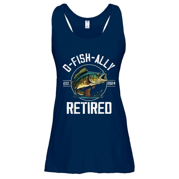 Fisherman Fishing Retirement Gift Ofishally Retired 2024 Ladies Essential Flowy Tank