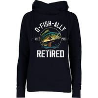 Fisherman Fishing Retirement Gift Ofishally Retired 2024 Womens Funnel Neck Pullover Hood