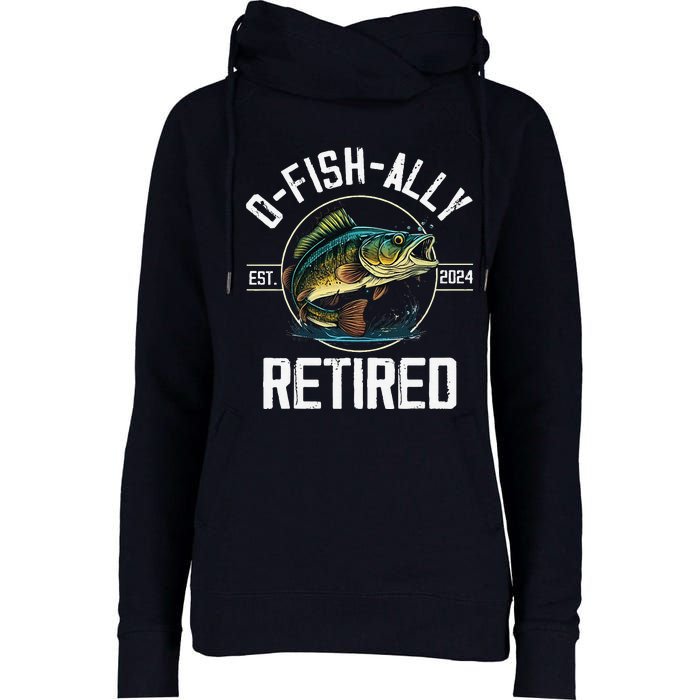 Fisherman Fishing Retirement Gift Ofishally Retired 2024 Womens Funnel Neck Pullover Hood