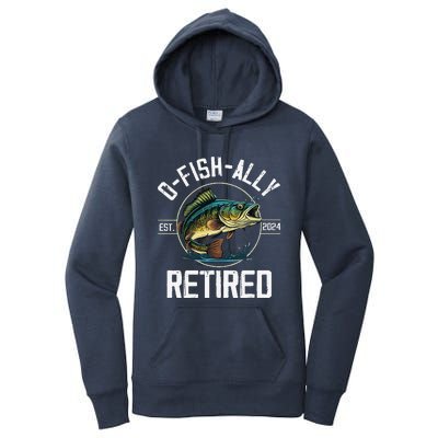 Fisherman Fishing Retirement Gift Ofishally Retired 2024 Women's Pullover Hoodie