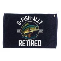 Fisherman Fishing Retirement Gift Ofishally Retired 2024 Grommeted Golf Towel