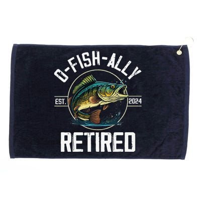 Fisherman Fishing Retirement Gift Ofishally Retired 2024 Grommeted Golf Towel