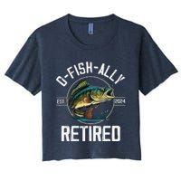 Fisherman Fishing Retirement Gift Ofishally Retired 2024 Women's Crop Top Tee