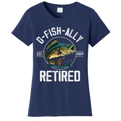 Fisherman Fishing Retirement Gift Ofishally Retired 2024 Women's T-Shirt