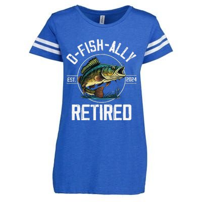 Fisherman Fishing Retirement Gift Ofishally Retired 2024 Enza Ladies Jersey Football T-Shirt