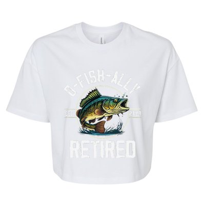 Fisherman Fishing Retirement Gift Ofishally Retired 2024 Bella+Canvas Jersey Crop Tee