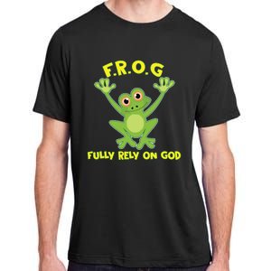 Frog Fully Rely On God Long Sleeve Christianity Gift Adult ChromaSoft Performance T-Shirt