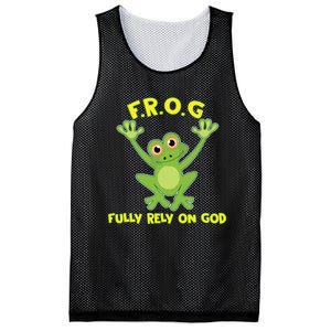 Frog Fully Rely On God Long Sleeve Christianity Gift Mesh Reversible Basketball Jersey Tank