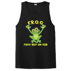 Frog Fully Rely On God Long Sleeve Christianity Gift PosiCharge Competitor Tank