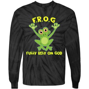 Frog Fully Rely On God Long Sleeve Christianity Gift Tie-Dye Long Sleeve Shirt