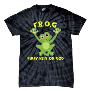 Frog Fully Rely On God Long Sleeve Christianity Gift Tie-Dye T-Shirt