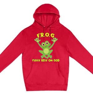 Frog Fully Rely On God Long Sleeve Christianity Gift Premium Pullover Hoodie