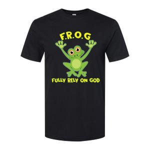 Frog Fully Rely On God Long Sleeve Christianity Gift Softstyle CVC T-Shirt