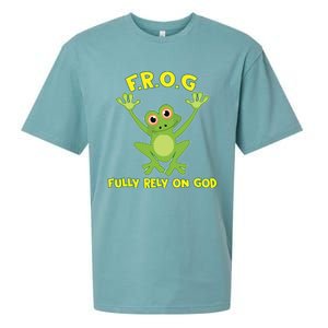 Frog Fully Rely On God Long Sleeve Christianity Gift Sueded Cloud Jersey T-Shirt