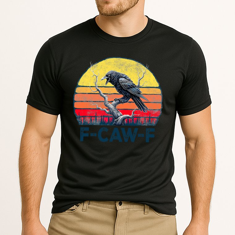 F-Caw-F Funny Raven Crow Vintage Gothic Bird Pun Performance Shirt