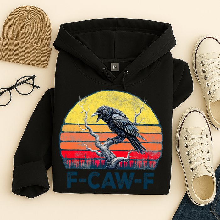 F-Caw-F Funny Raven Crow Vintage Gothic Bird Pun Hoodie